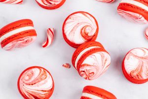 Candy Cane Macarons