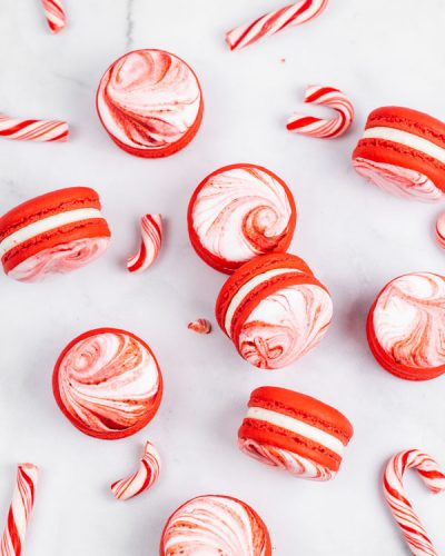 Candy Cane Macarons