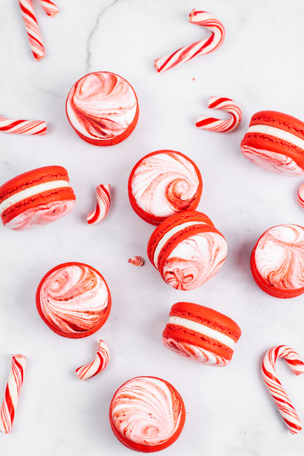 candy cane macarons