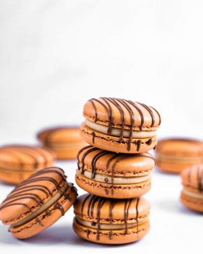 Chocolate Strawberry Macarons