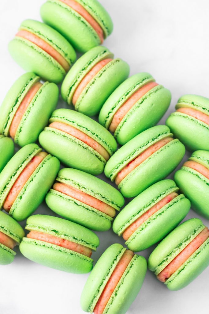 guava macarons with guava buttercream