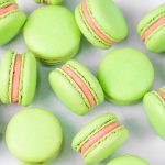 green guava macarons with pink guava buttercream