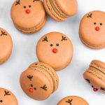reindeer macarons on white background
